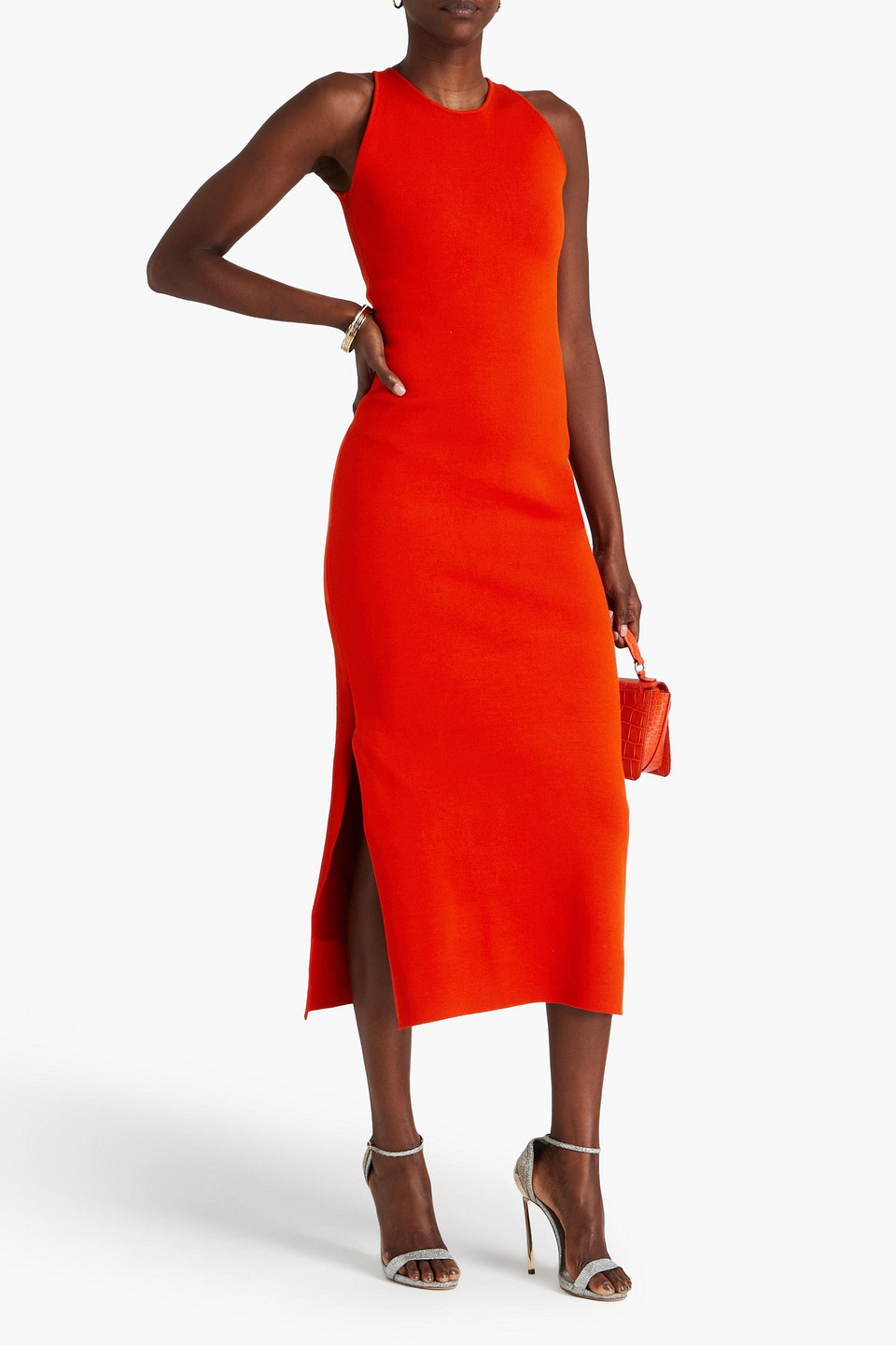  Safiyaa - Medoran Midikleid Aus Ponte - Rot - Xs 