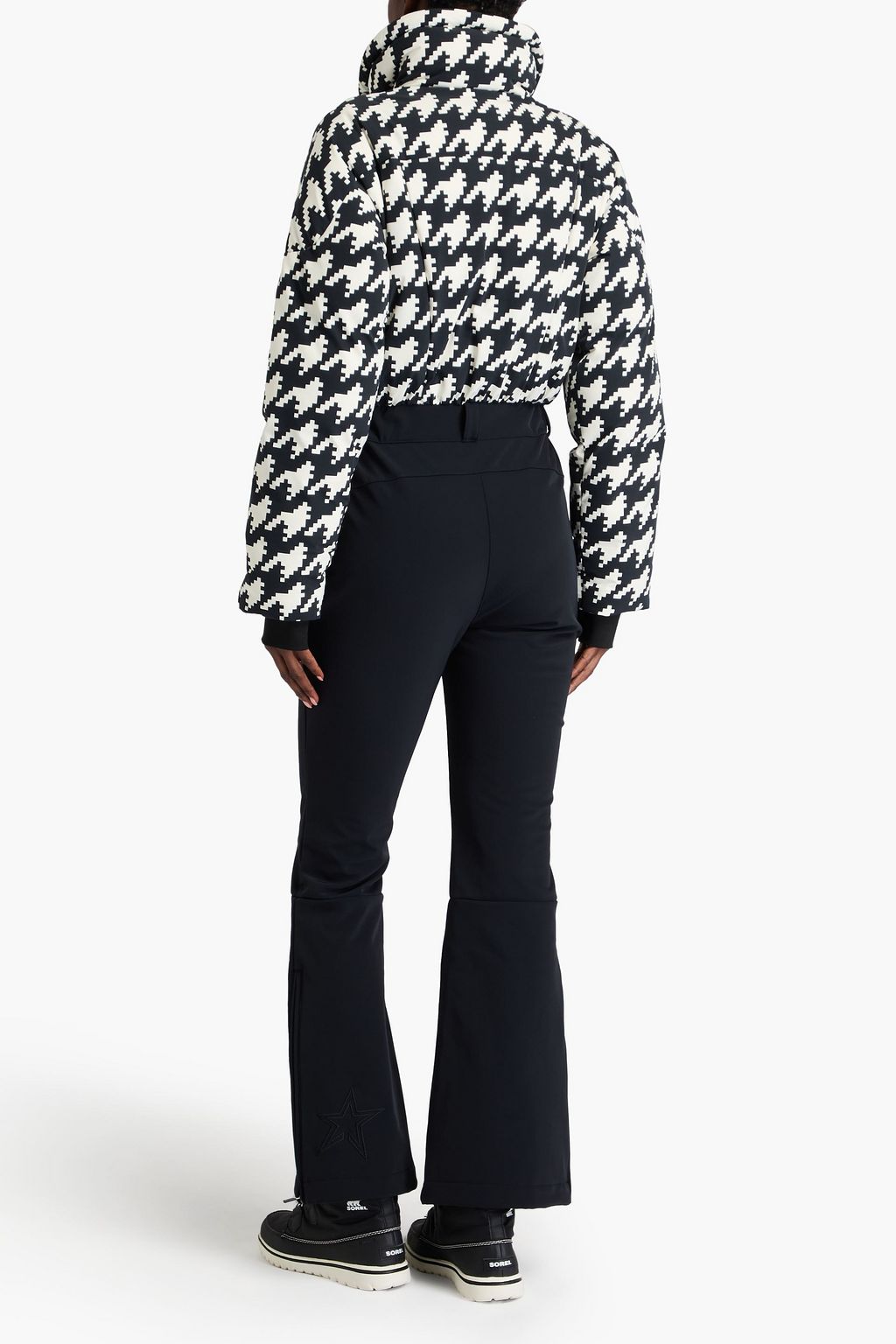 PERFECT MOMENT Helen houndstooth quilted down ski suit