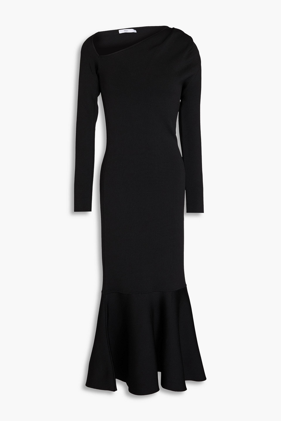 Safiyaa Annabel Cutout Ponte Midi Dress In Black