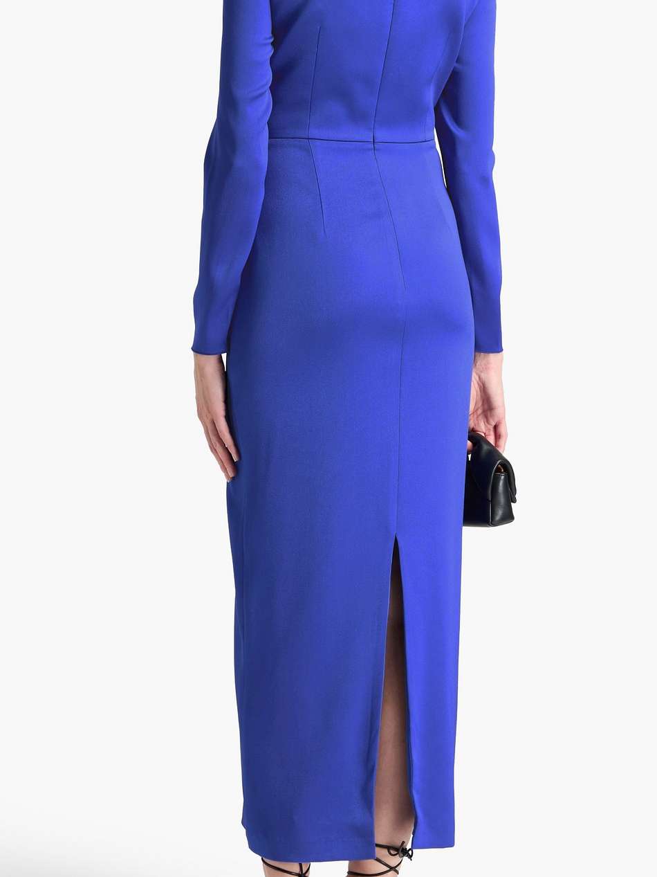 linden wrap-effect satin-crepe midi dress