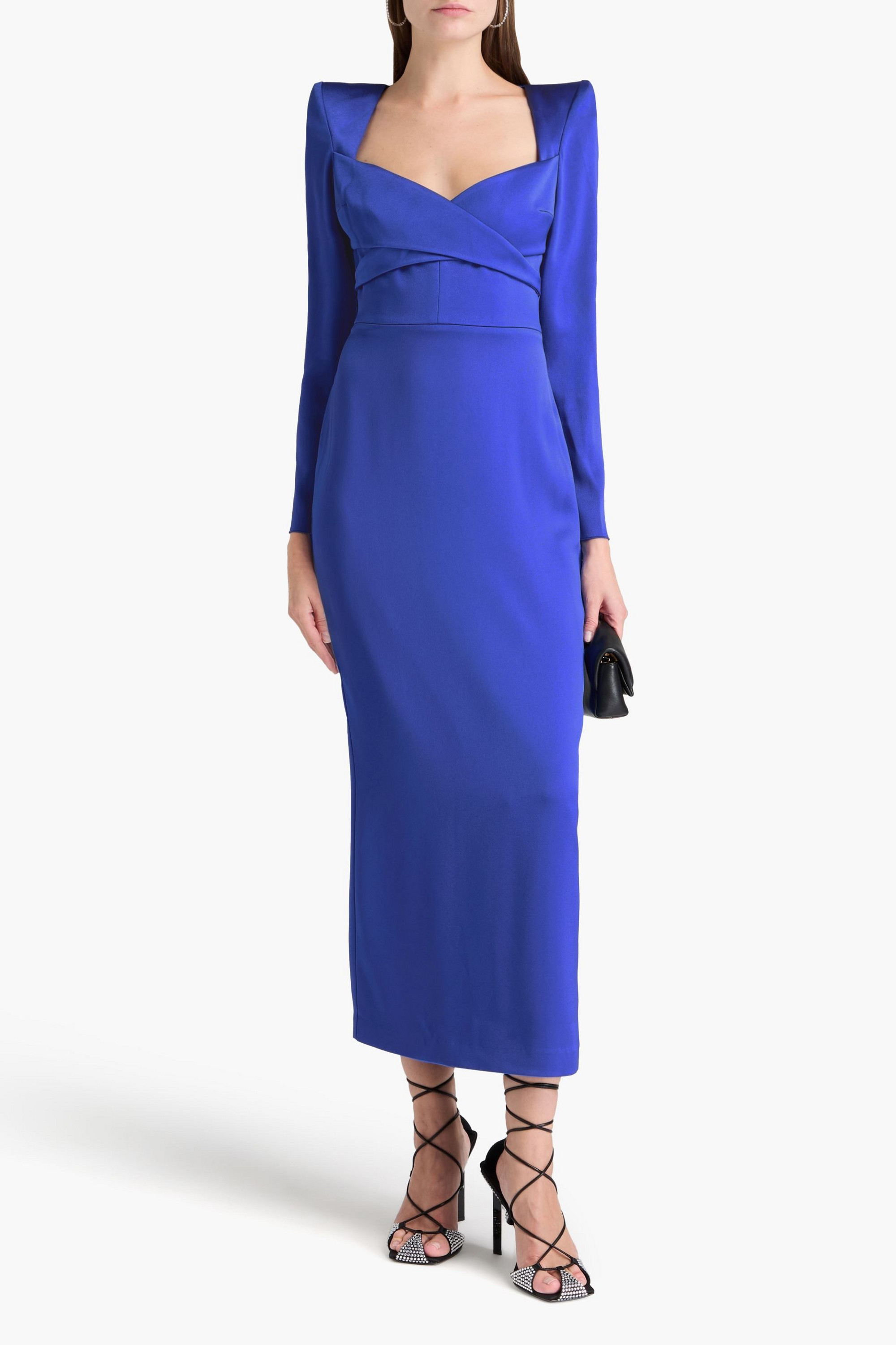 Alex Perry Linden wrap-effect satin-crepe midi dress