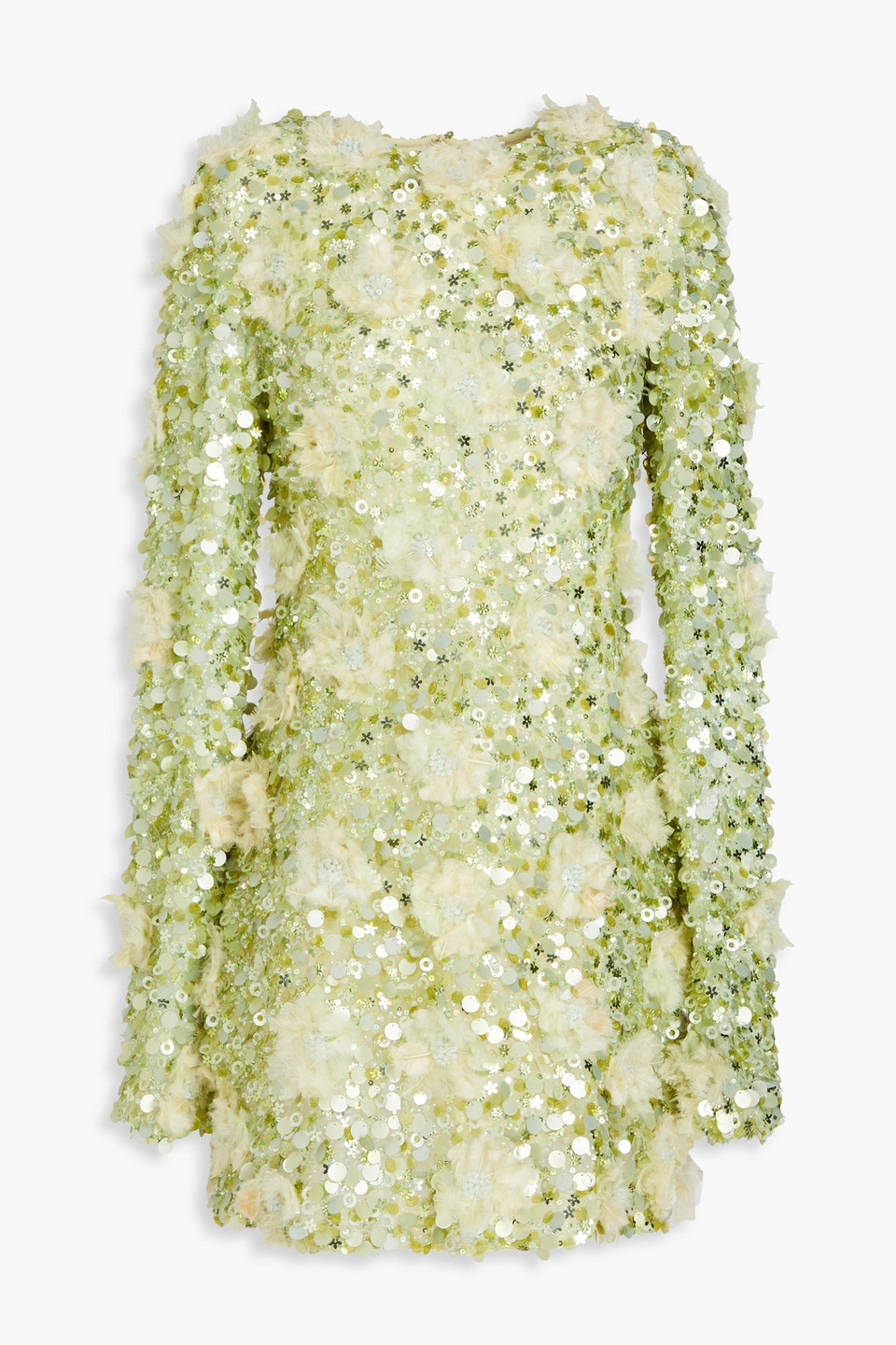 Rachel Gilbert Karla Embellished Minidress In Green
