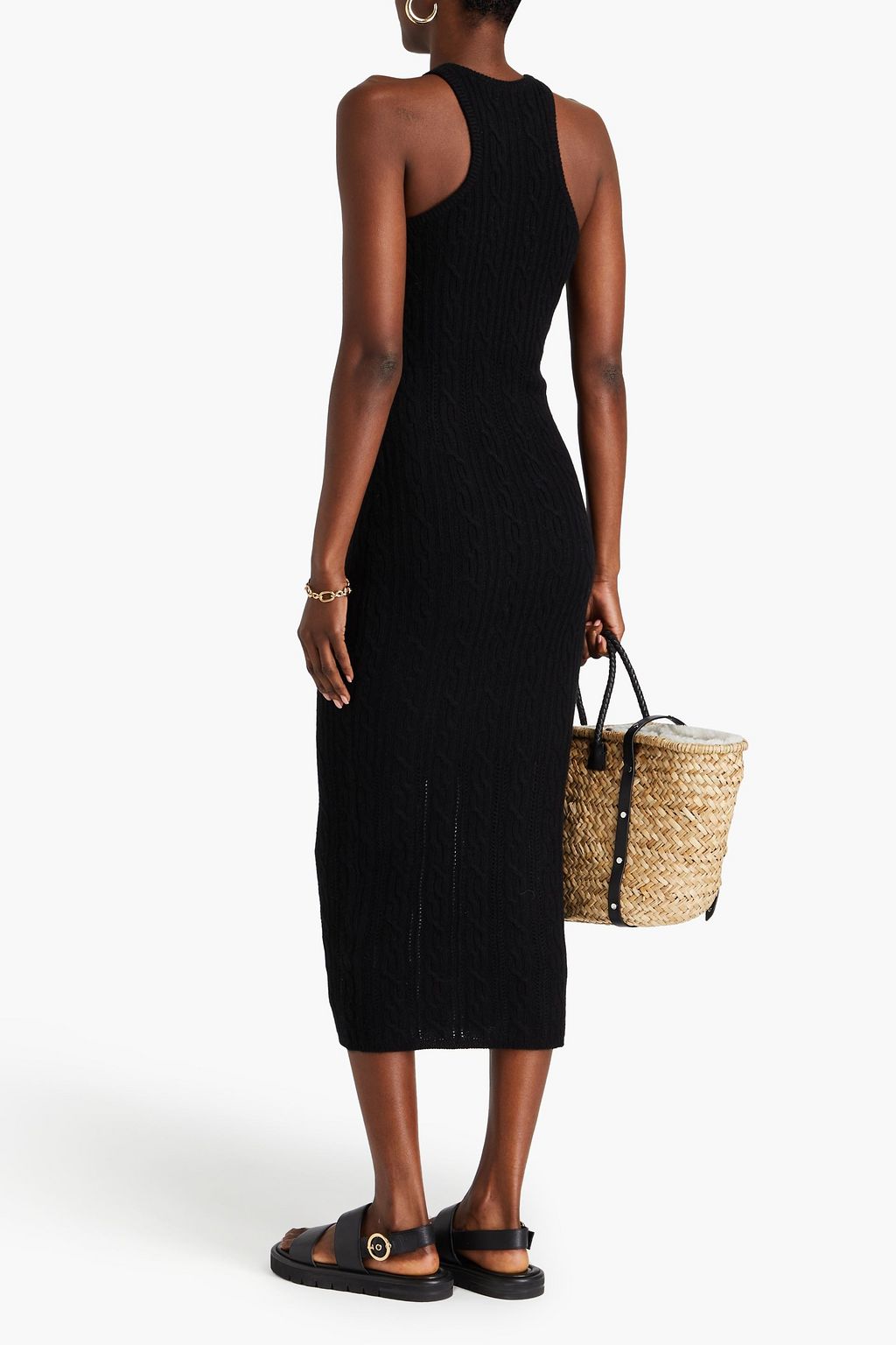 NAADAM Cable-knit cashmere midi dress