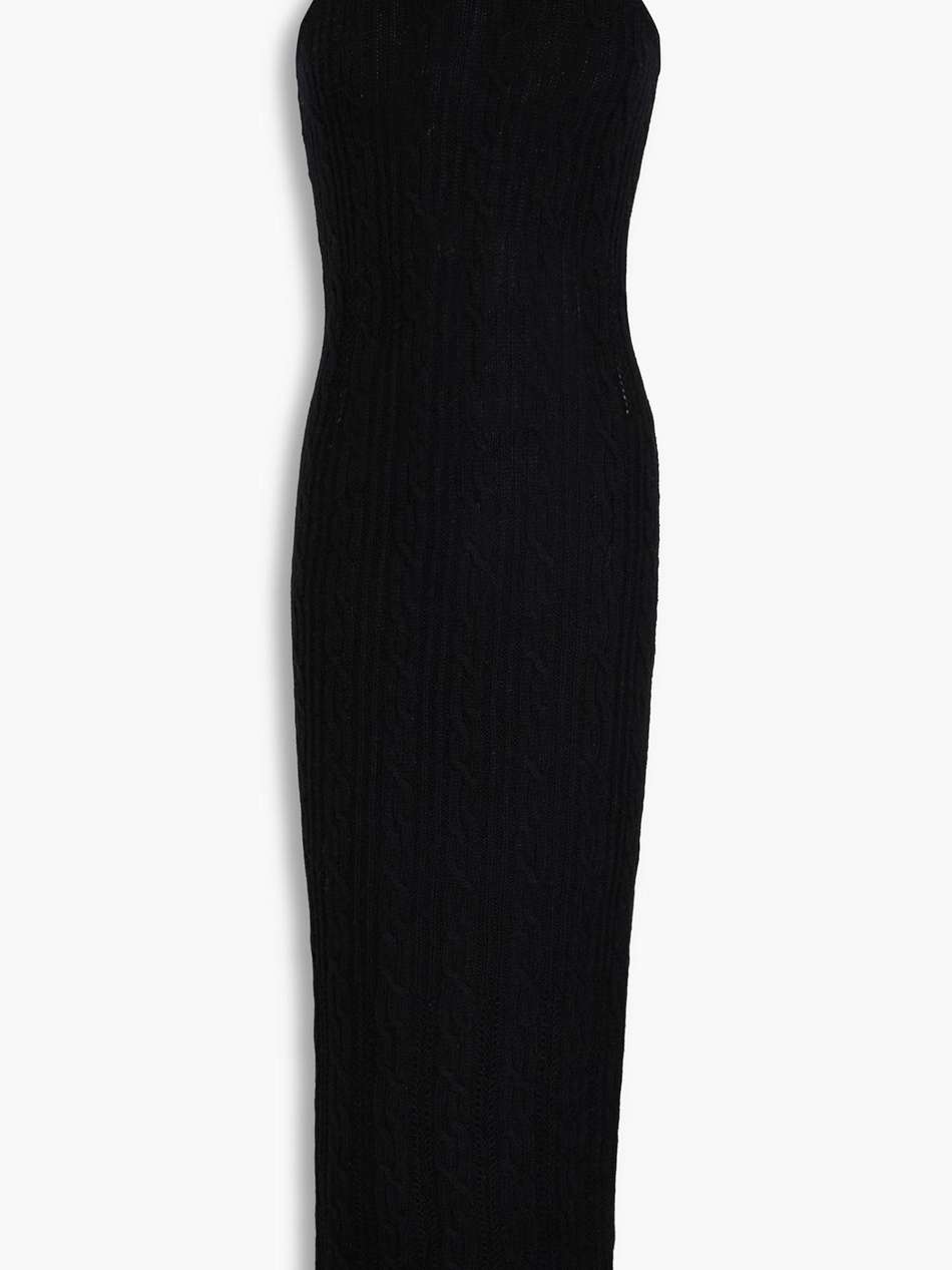 cable-knit cashmere midi dress