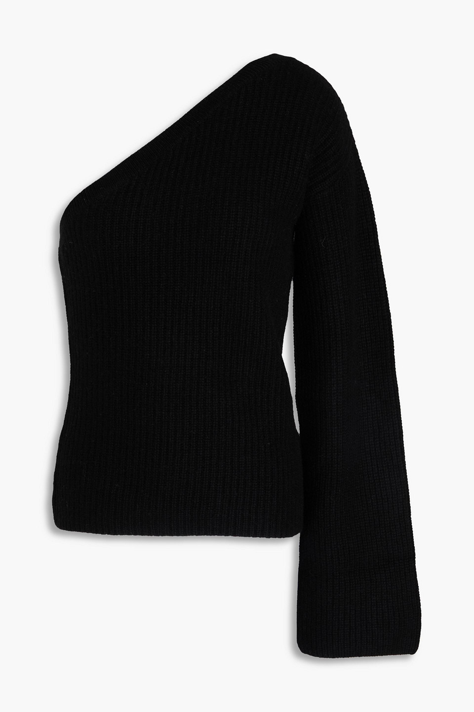 Naadam One-sleeve Ribbed Cashmere Sweater In Black