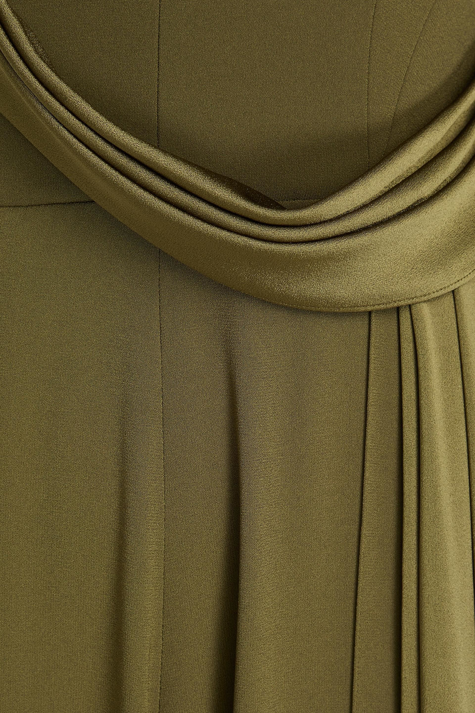 Alex Perry Draped Satin-crepe Wide-leg Jumpsuit In Military-grün