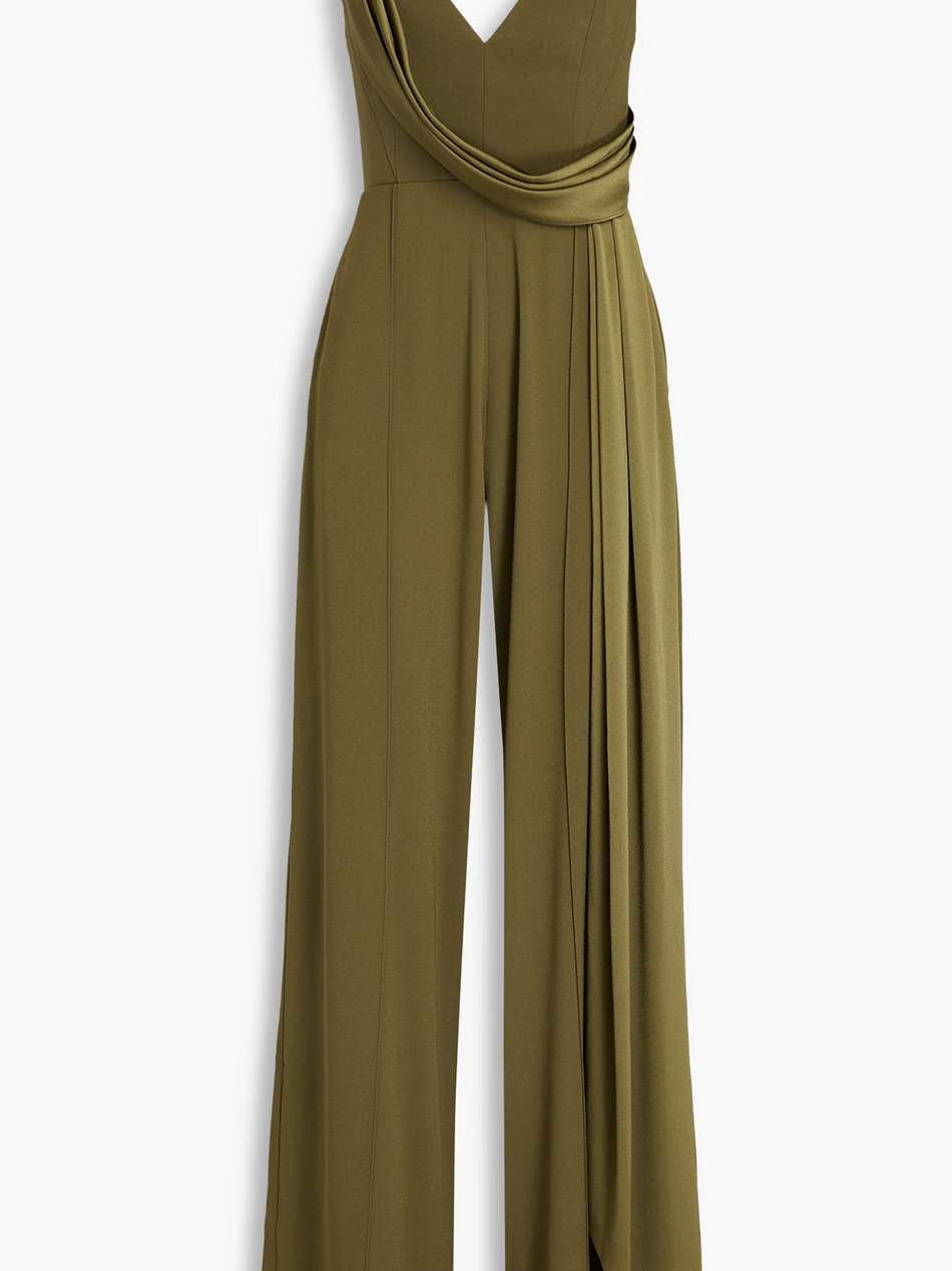 harlow draped satin-crepe wide-leg jumpsuit