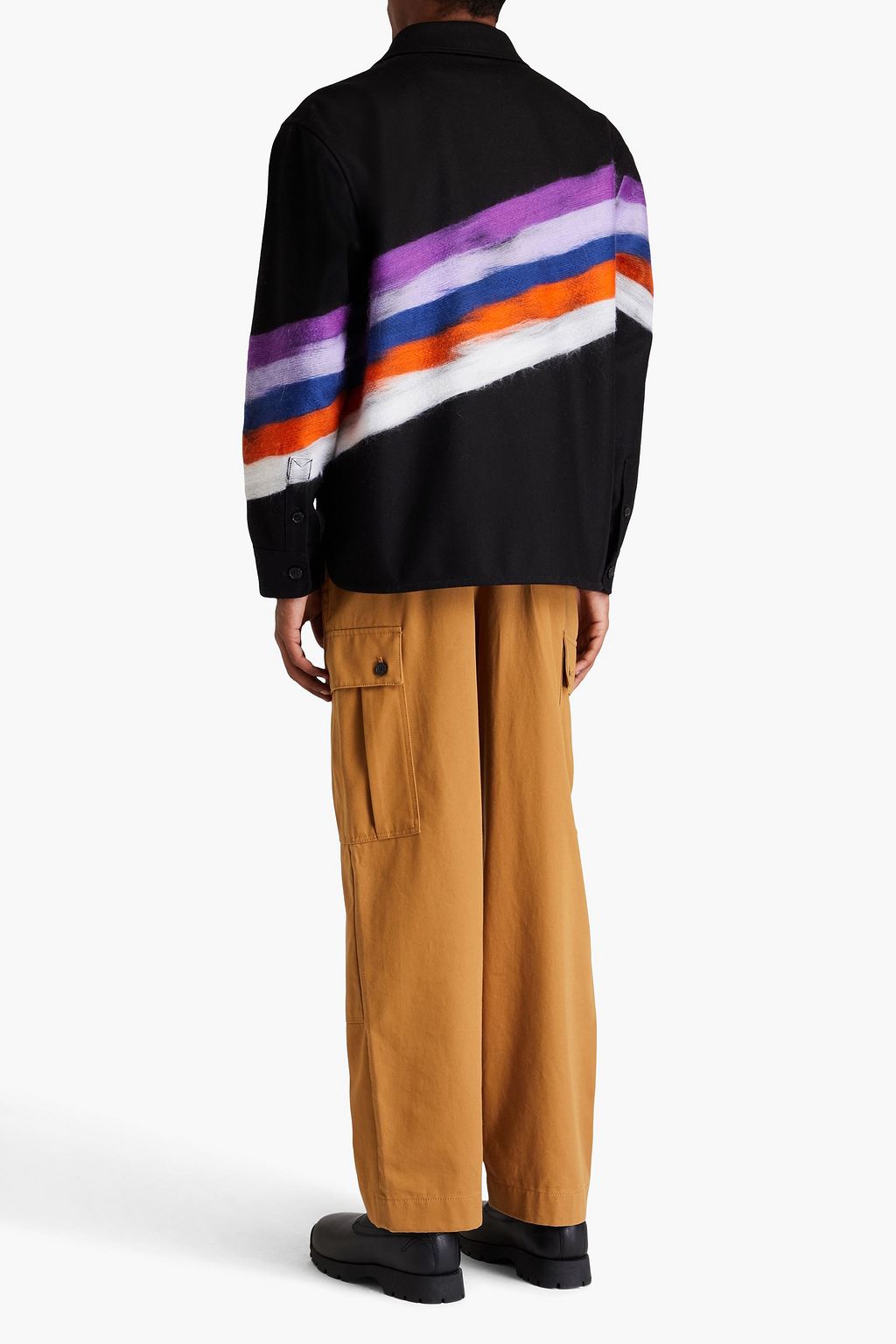 MISSONI قميص خارجي من اللبّاد ومزيج الصوف بنمط مخطط