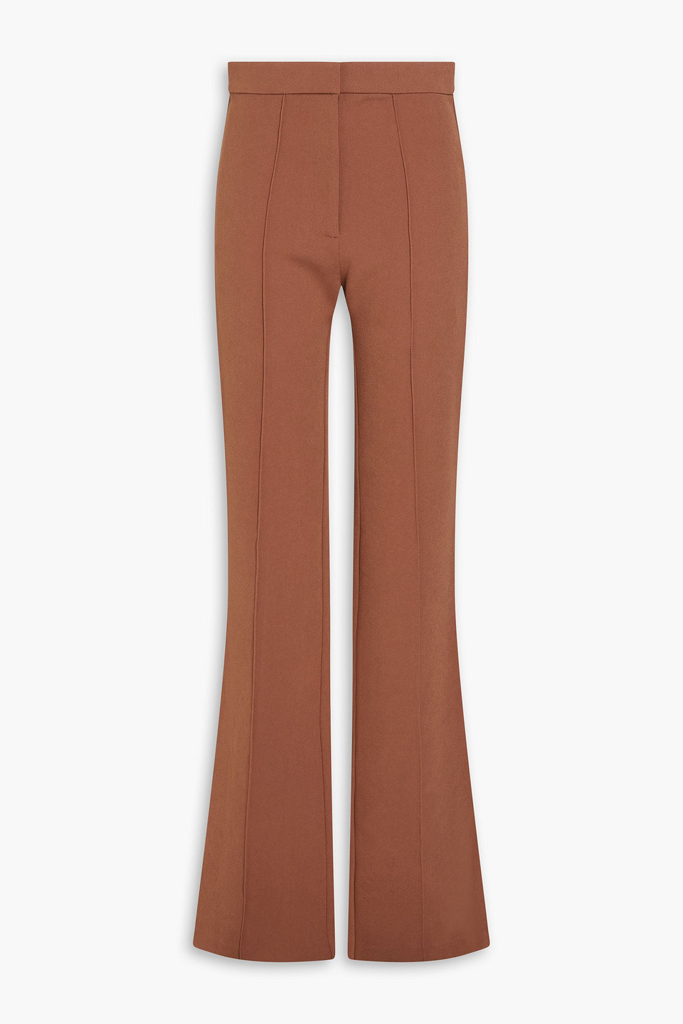 Alex Perry Aldrich Crepe Flared Trousers In Brown
