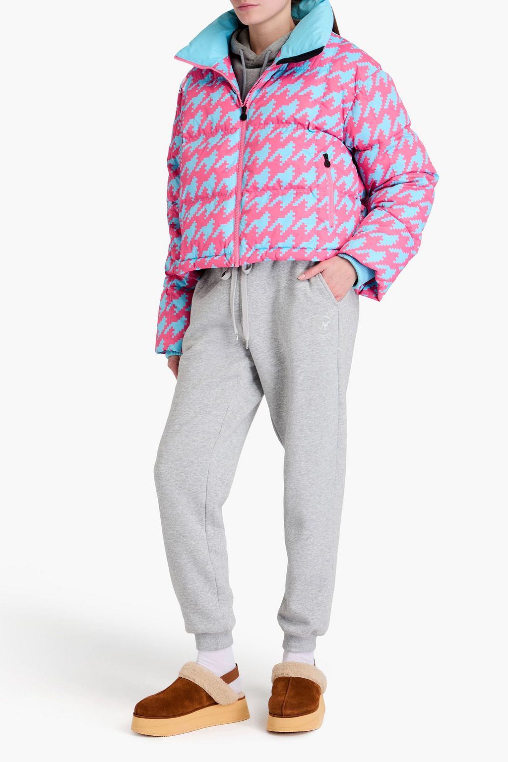 PERFECT MOMENT Nevada quilted houndstooth down ski jacket