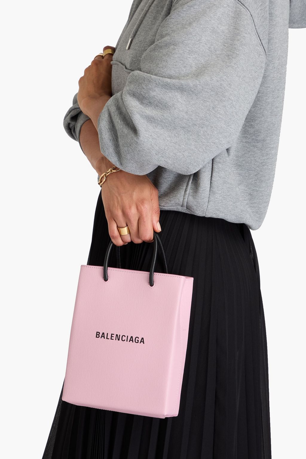 BALENCIAGA Logo-print leather phone pouch