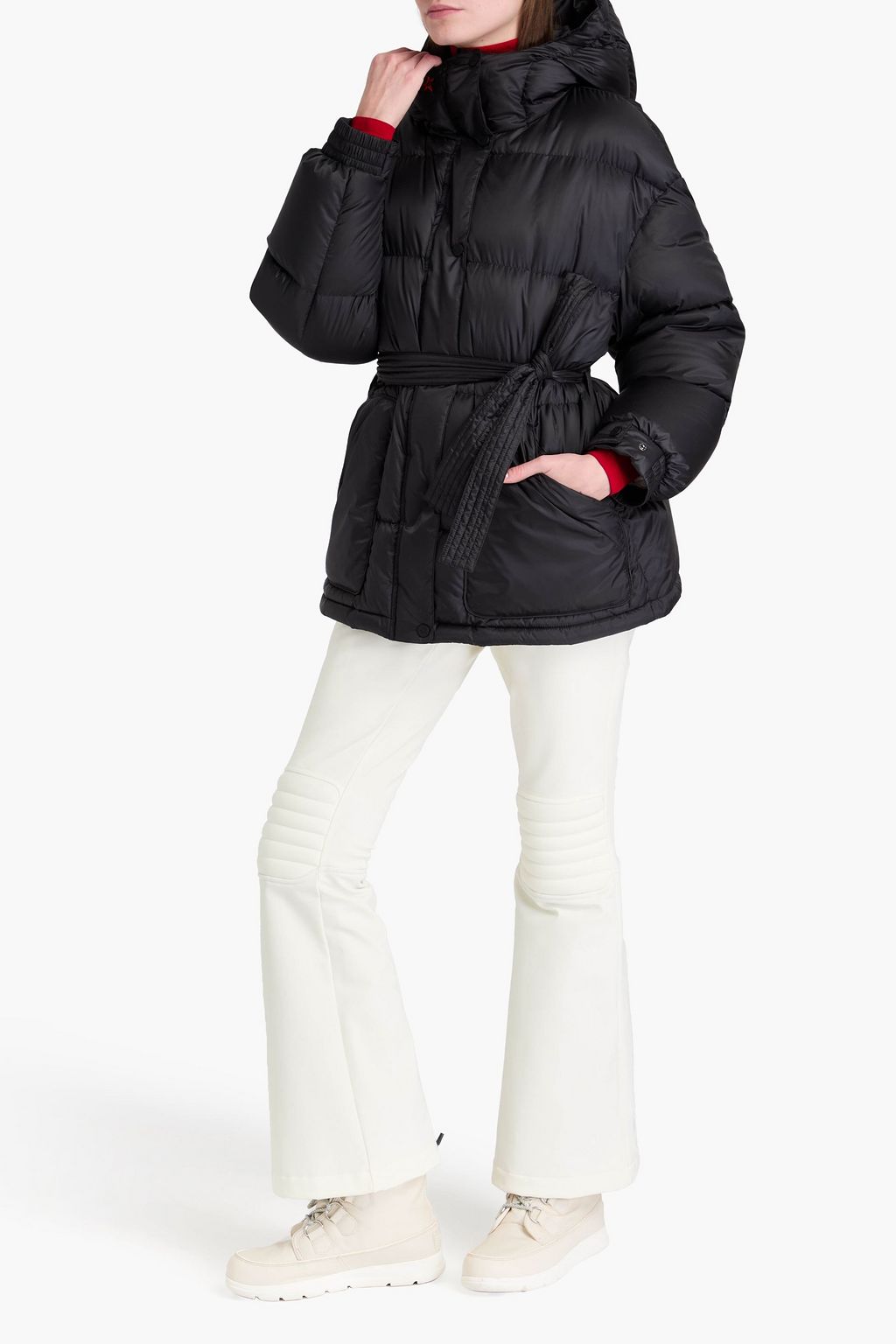 PERFECT MOMENT Quilted hooded down ski jacket