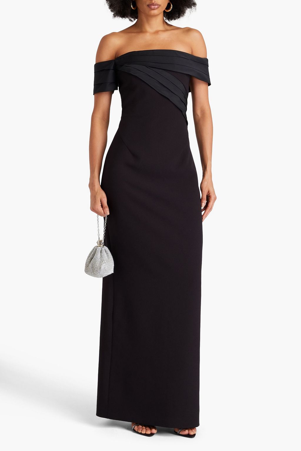 SAFIYAA فستان سهرة "سيرديا" من الكريب مزين بكسرات