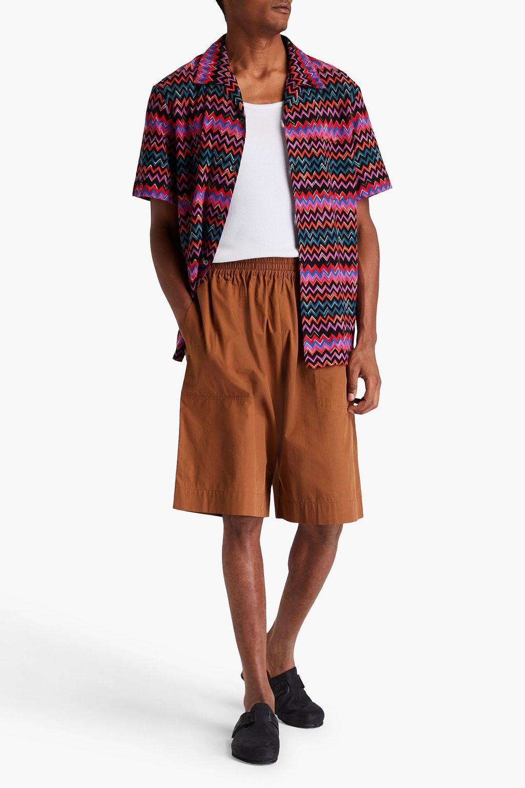 MISSONI قميص من مزيج من القطن من نسيج بحبكة كروشيه