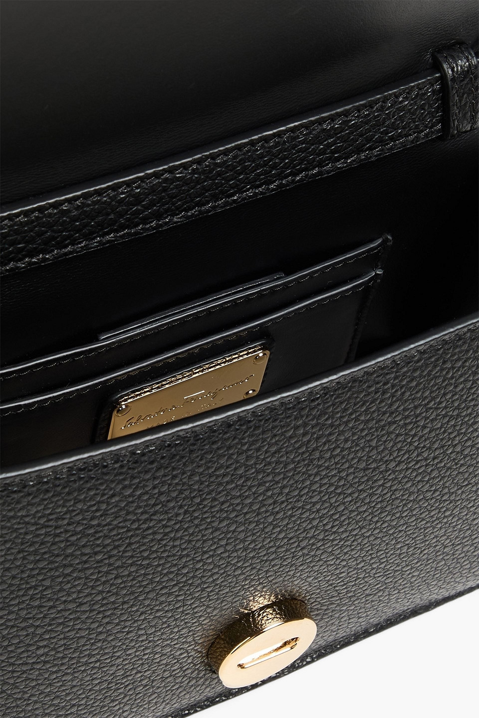 FERRAGAMO VARA BOW-DETAILED PEBBLED-LEATHER CROSS-BODY BAG