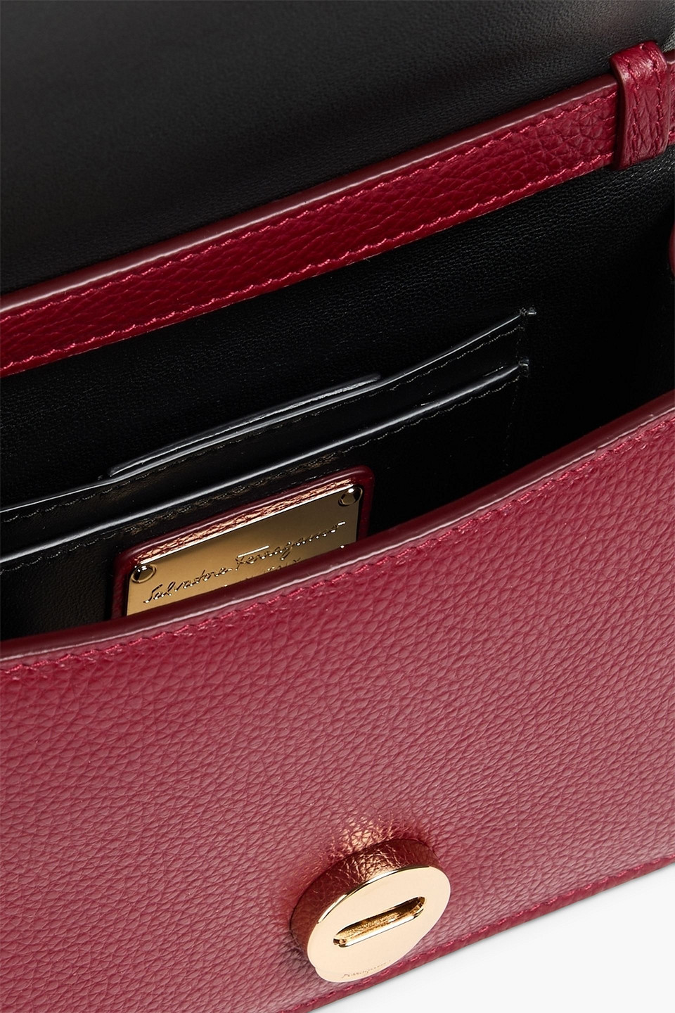FERRAGAMO VARA PEBBLED-LEATHER CROSS-BODY BAG