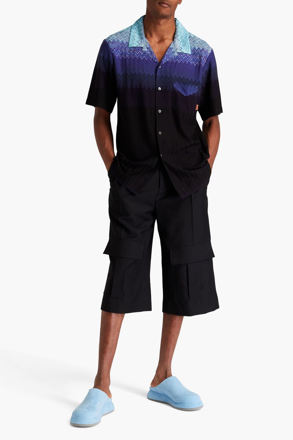 MISSONI Crochet-knit cotton-blend shirt
