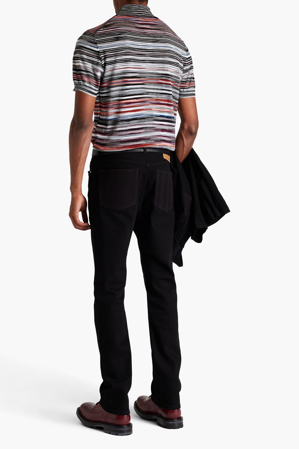 MISSONI Space-dyed crochet-knit cotton polo shirt