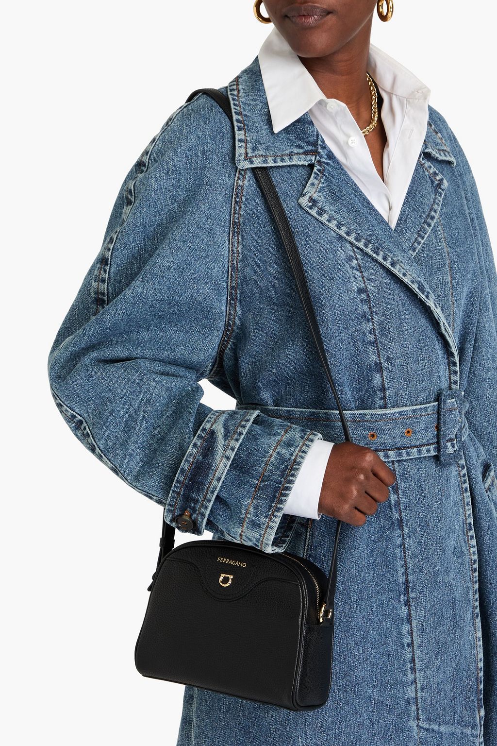 FERRAGAMO Eram pebbled-leather cross-body bag