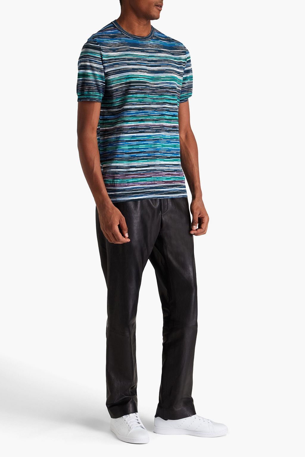MISSONI 스페이스 다이 크로셰 니트 코튼 티셔츠