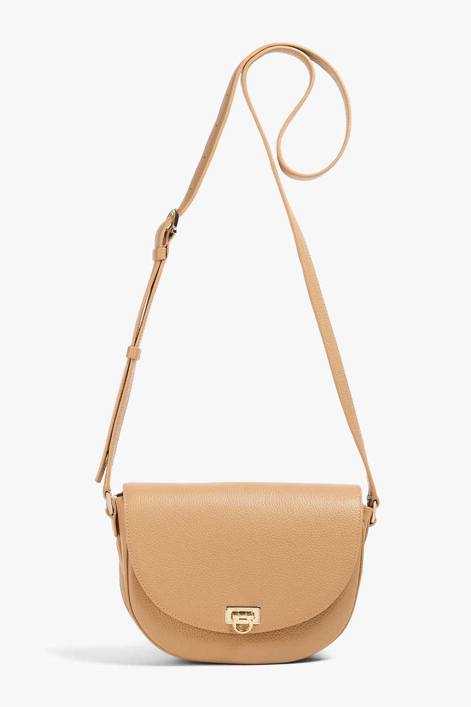 Ferragamo Travel Pebbled-leather Cross-body Bag In Camel