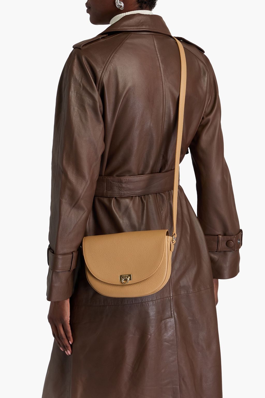 FERRAGAMO Travel pebbled-leather cross-body bag