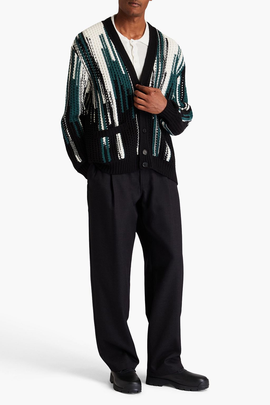 MISSONI Jacquard-knit wool-blend cardigan