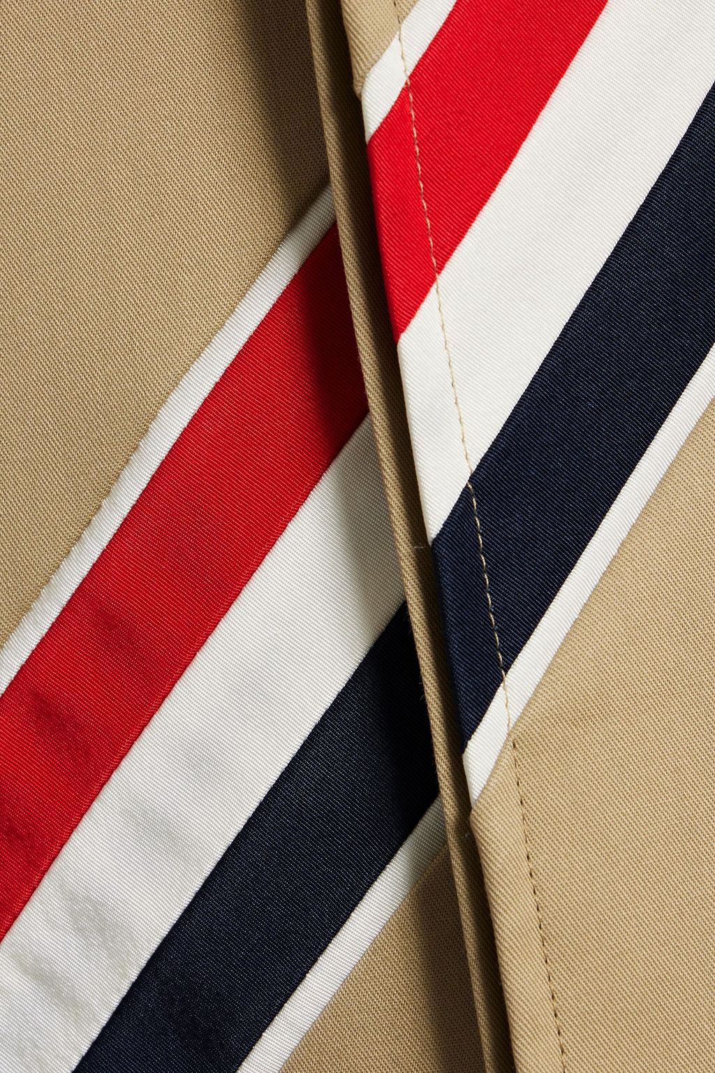 THOM BROWNE Striped cotton-twill coat