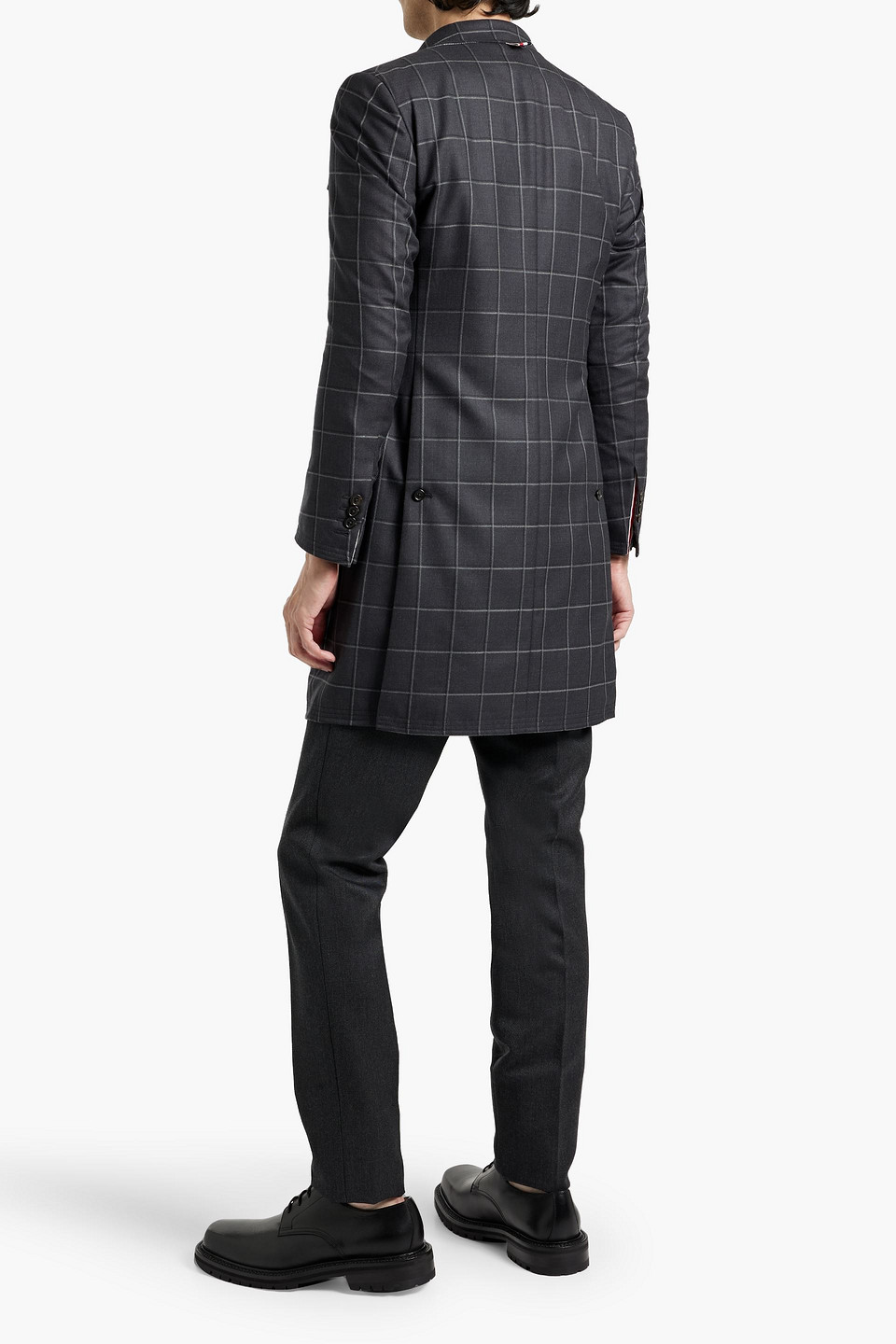 THOM BROWNE CHECKED WOOL COAT