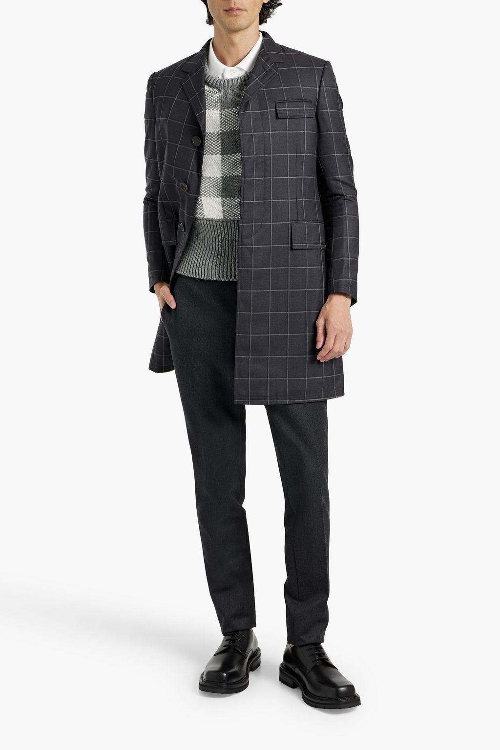 THOM BROWNE Checked wool coat