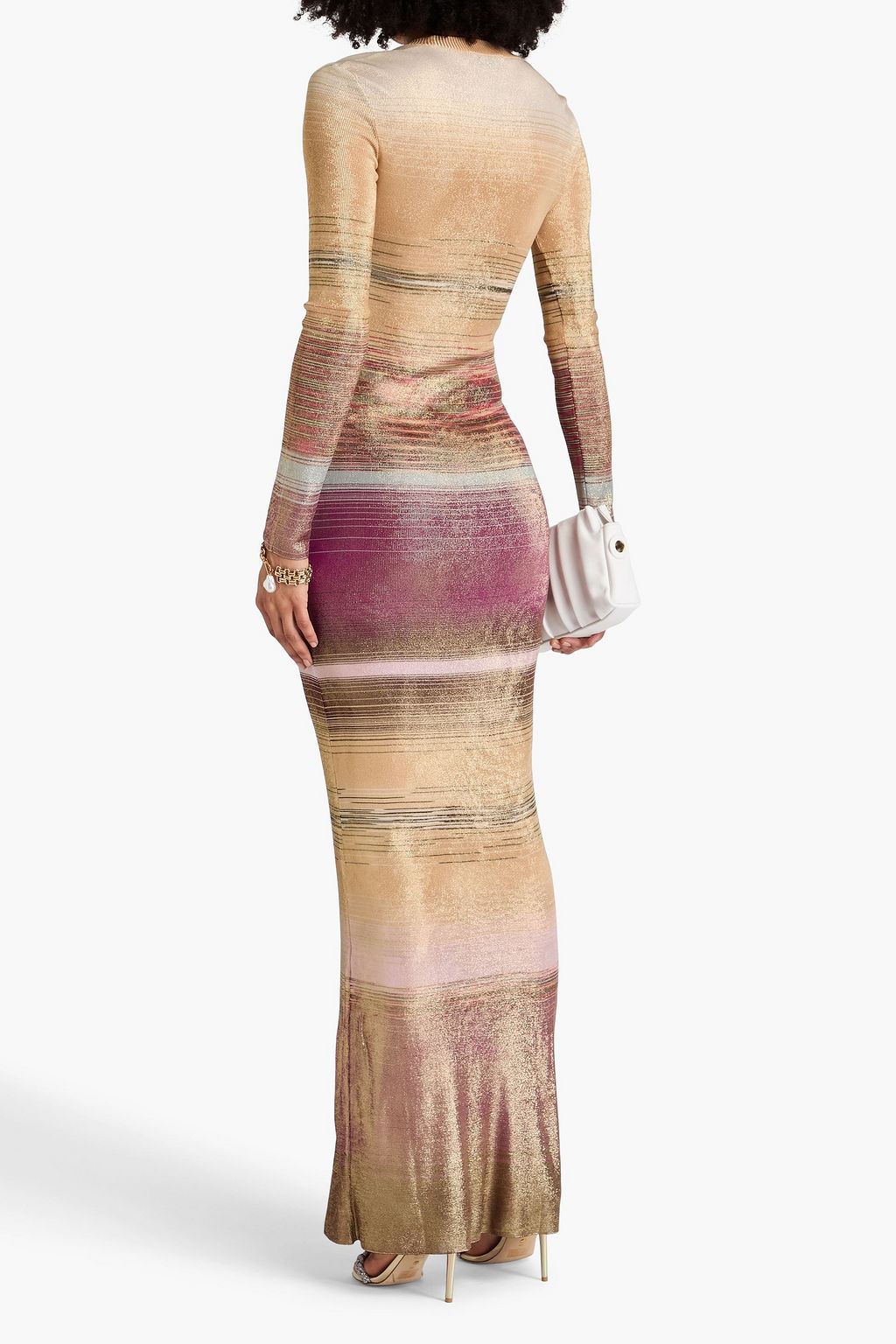MISSONI 스페이스 다이 메탈릭 니트 맥시 드레스