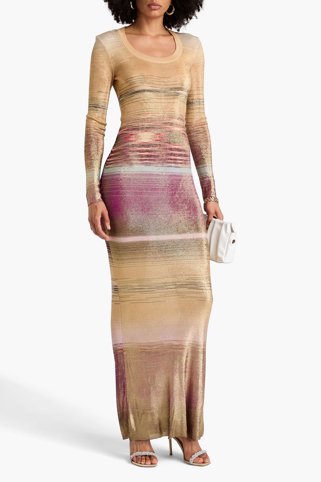 MISSONI 스페이스 다이 메탈릭 니트 맥시 드레스