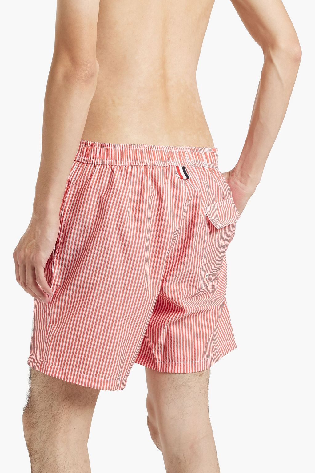 THOM BROWNE Mid-length striped swim shorts