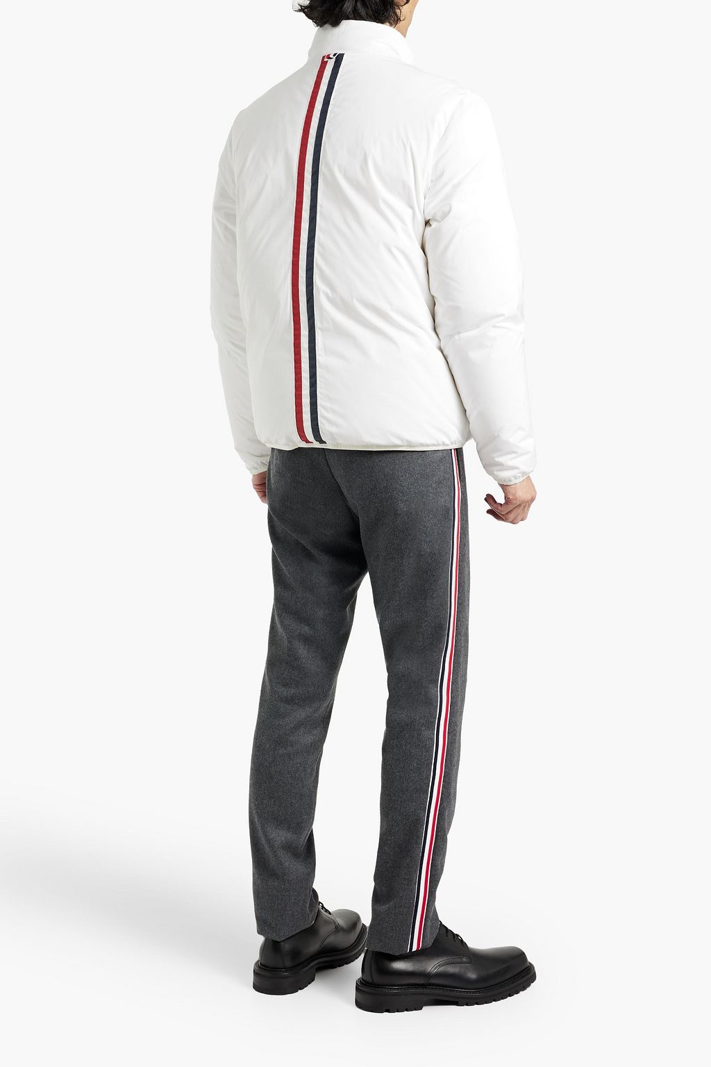 THOM BROWNE Reversible striped shell down jacket