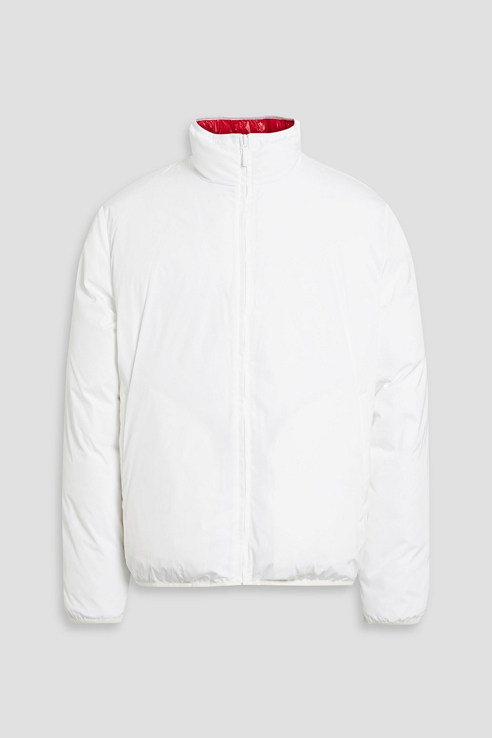 Reversible striped shell down jacket