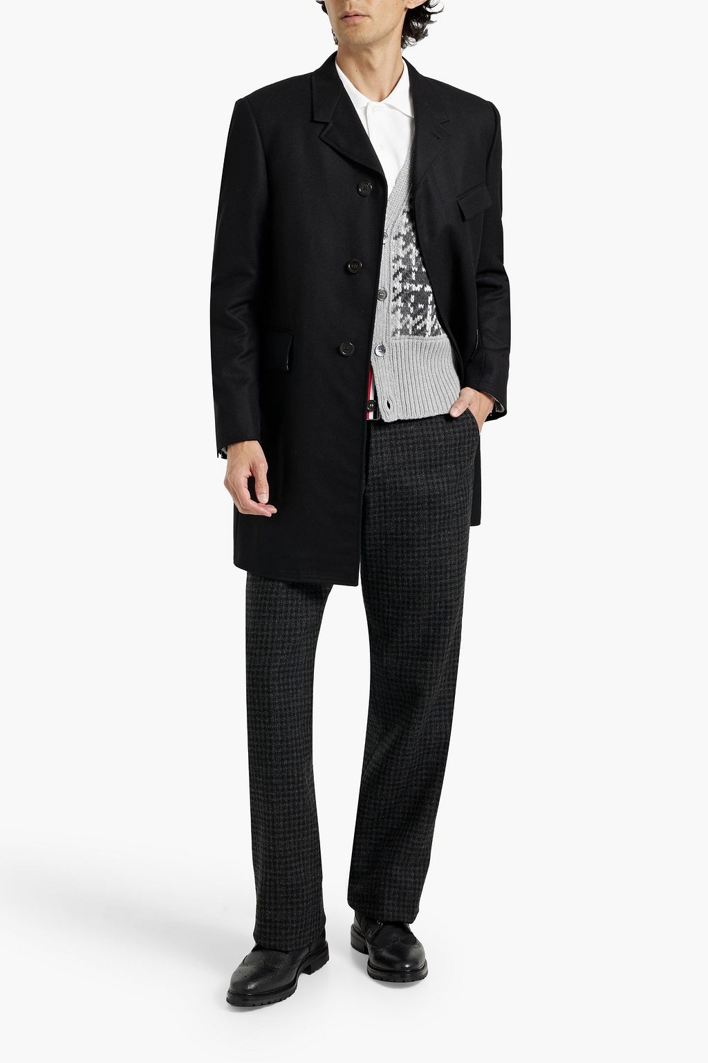 THOM BROWNE Wool-felt coat