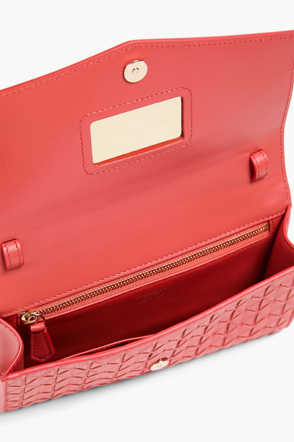SERAPIAN Woven leather envelope clutch