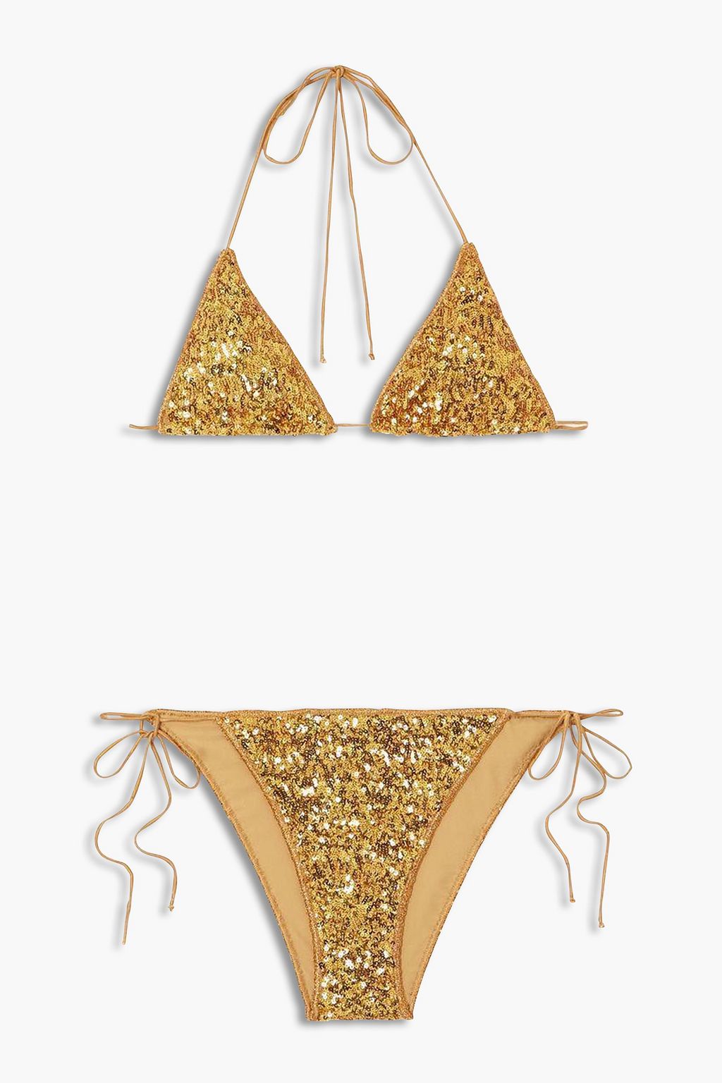 OSEREE Lumiere sequined triangle bikini THE OUTNET