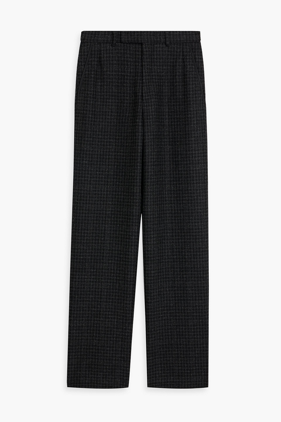 thom browne - houndstooth wool-tweed pants - black - 0