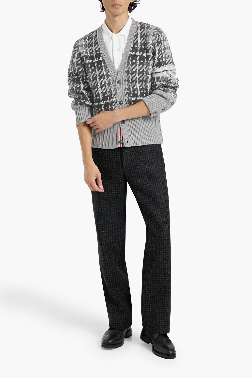 THOM BROWNE Houndstooth wool-tweed pants