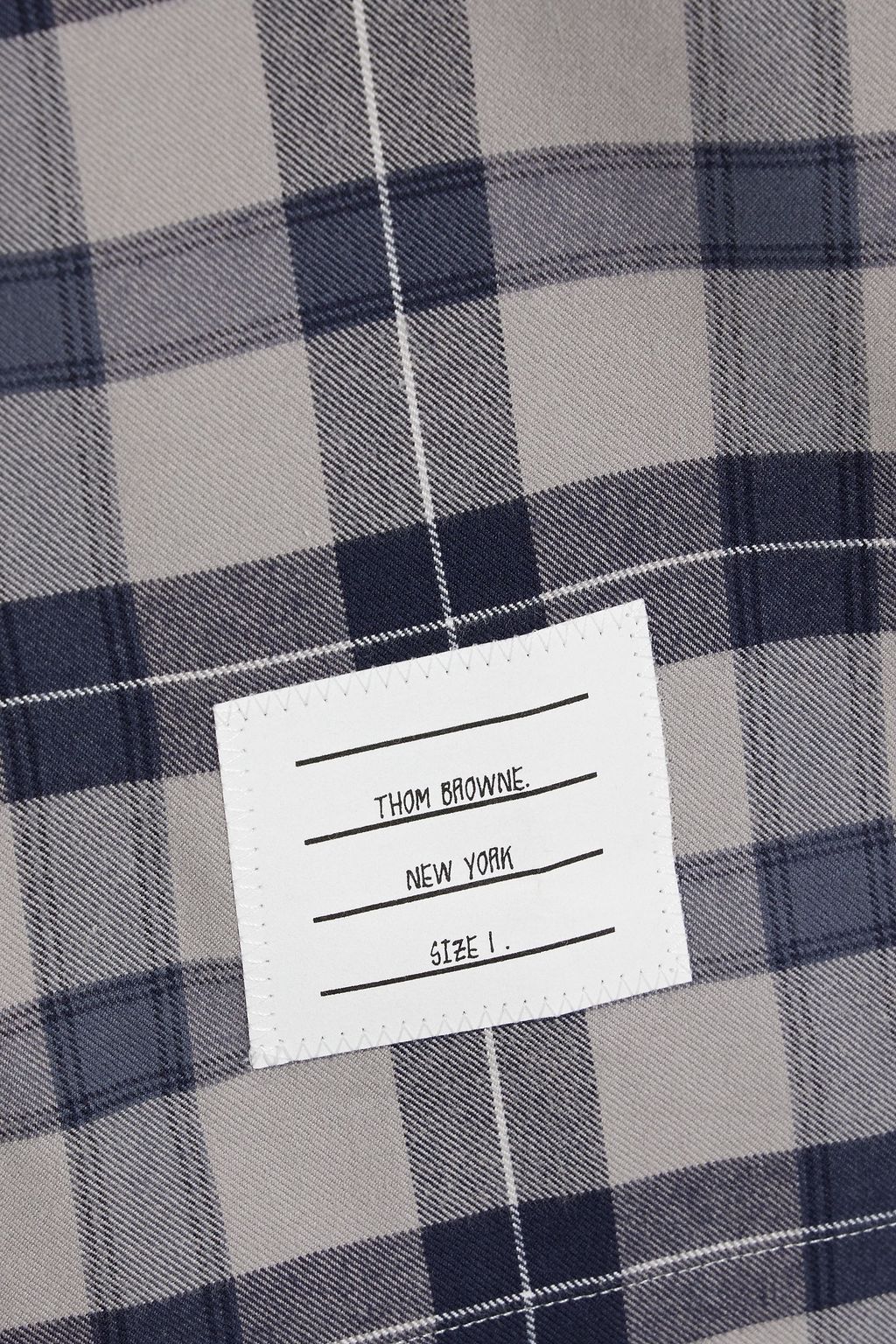 THOM BROWNE Checked cotton-flannel shirt