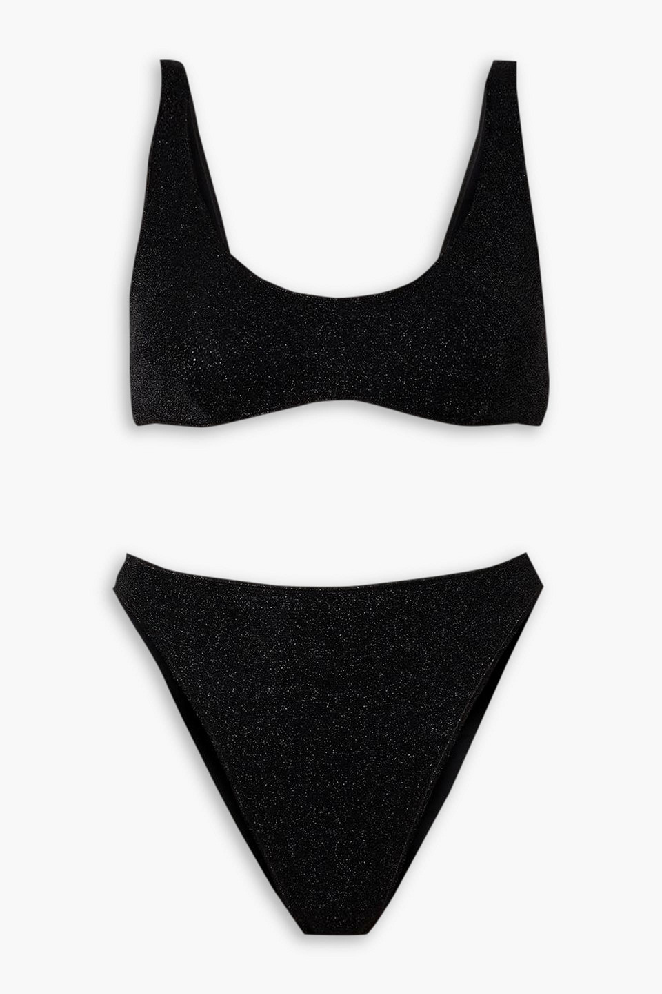 Oseree Lumière Metallic Bikini In Schwarz