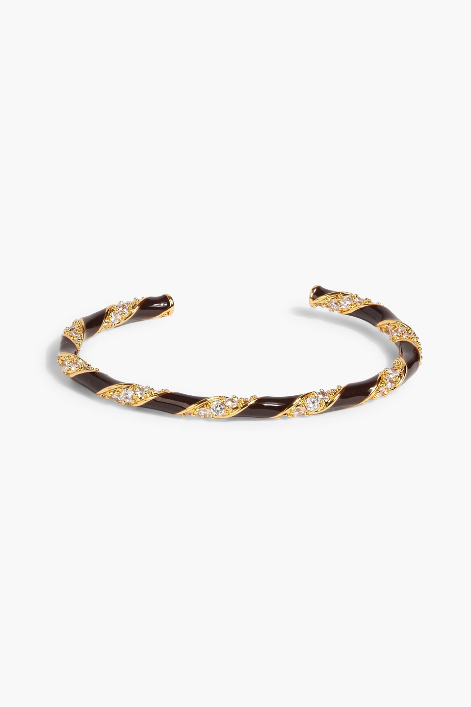 Zimmermann Gold-tone, Enamel And Crystal Bangle In Burgundy