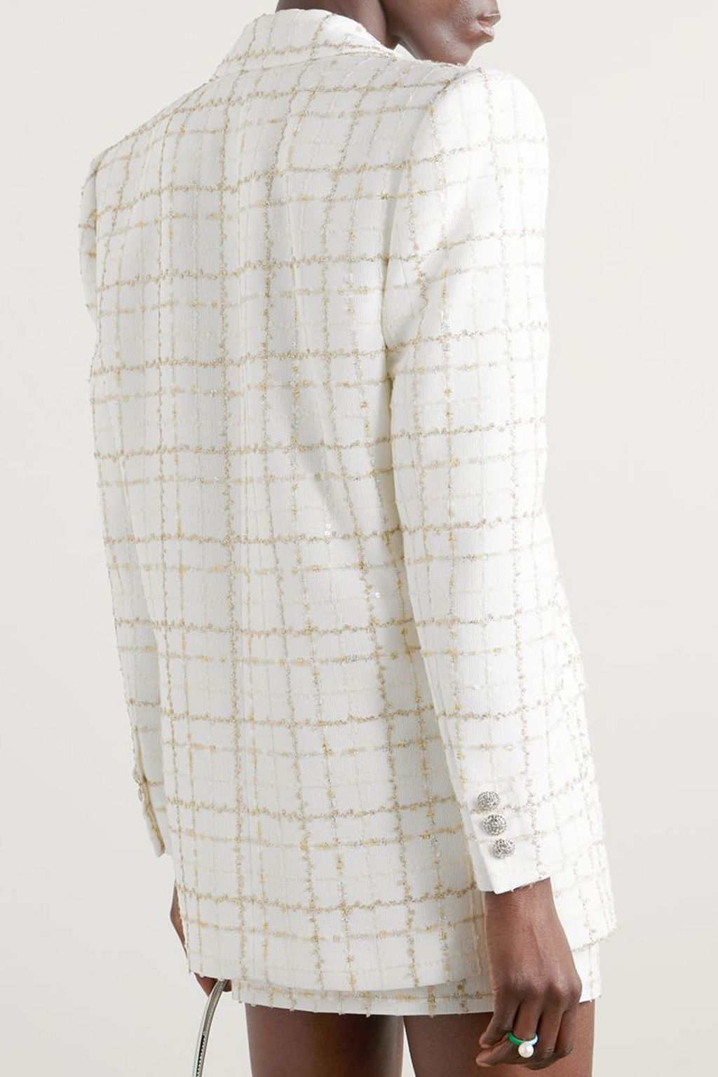 ALESSANDRA RICH Checked metallic tweed blazer