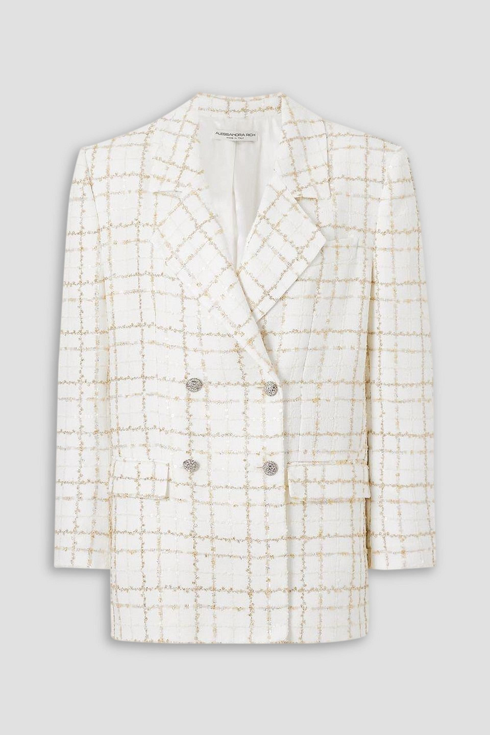 Checked metallic tweed blazer