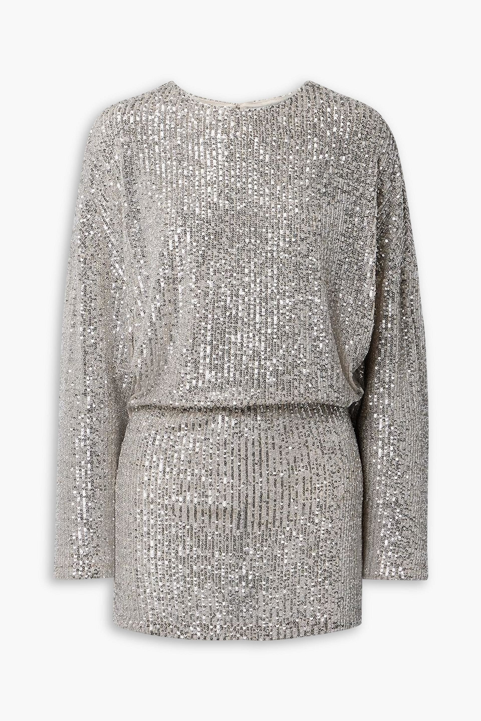 In The Mood For Love Salome Sequined Tulle Mini Dress In Silver