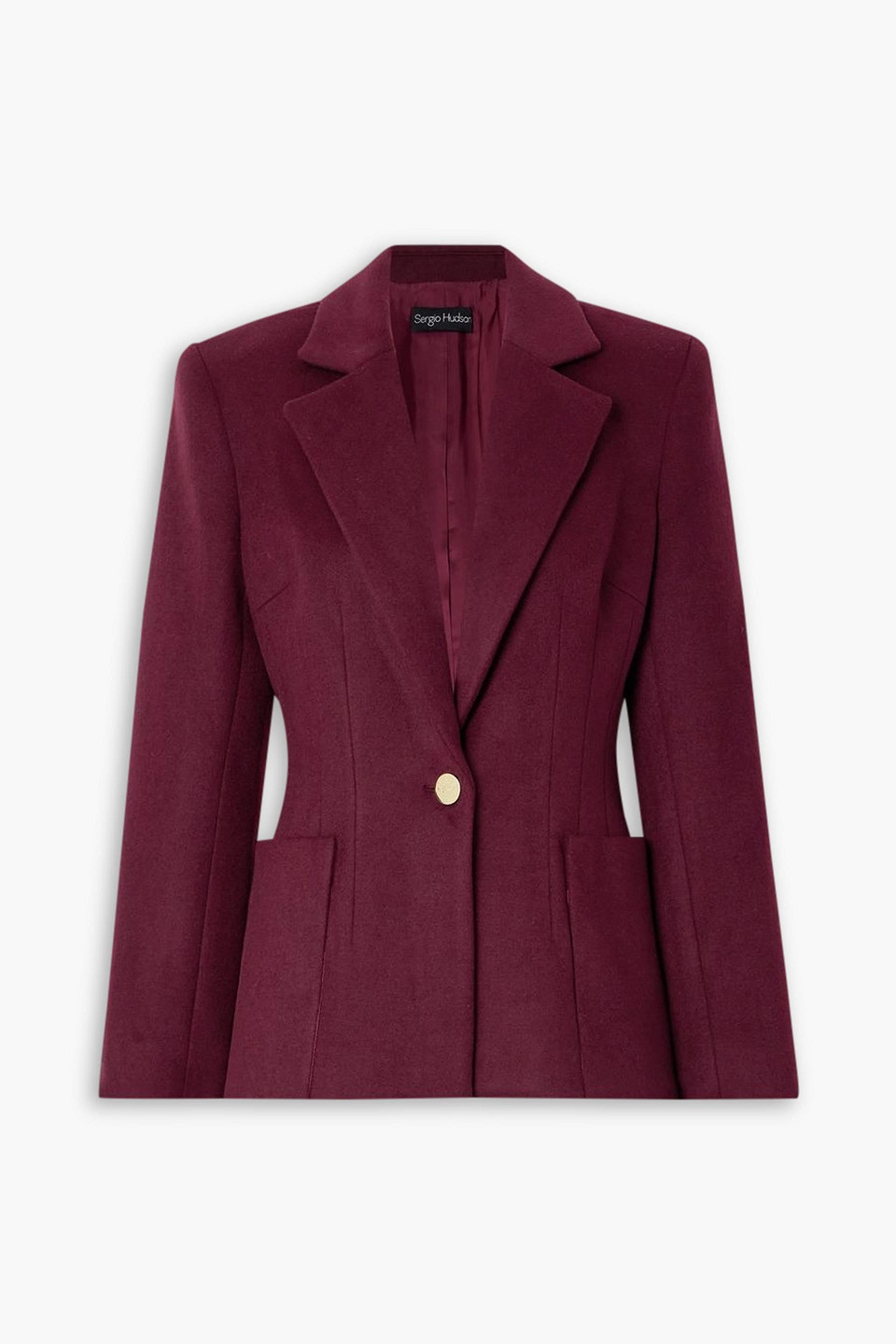 Sergio Hudson Wool And Cashmere-blend Blazer In Merlot