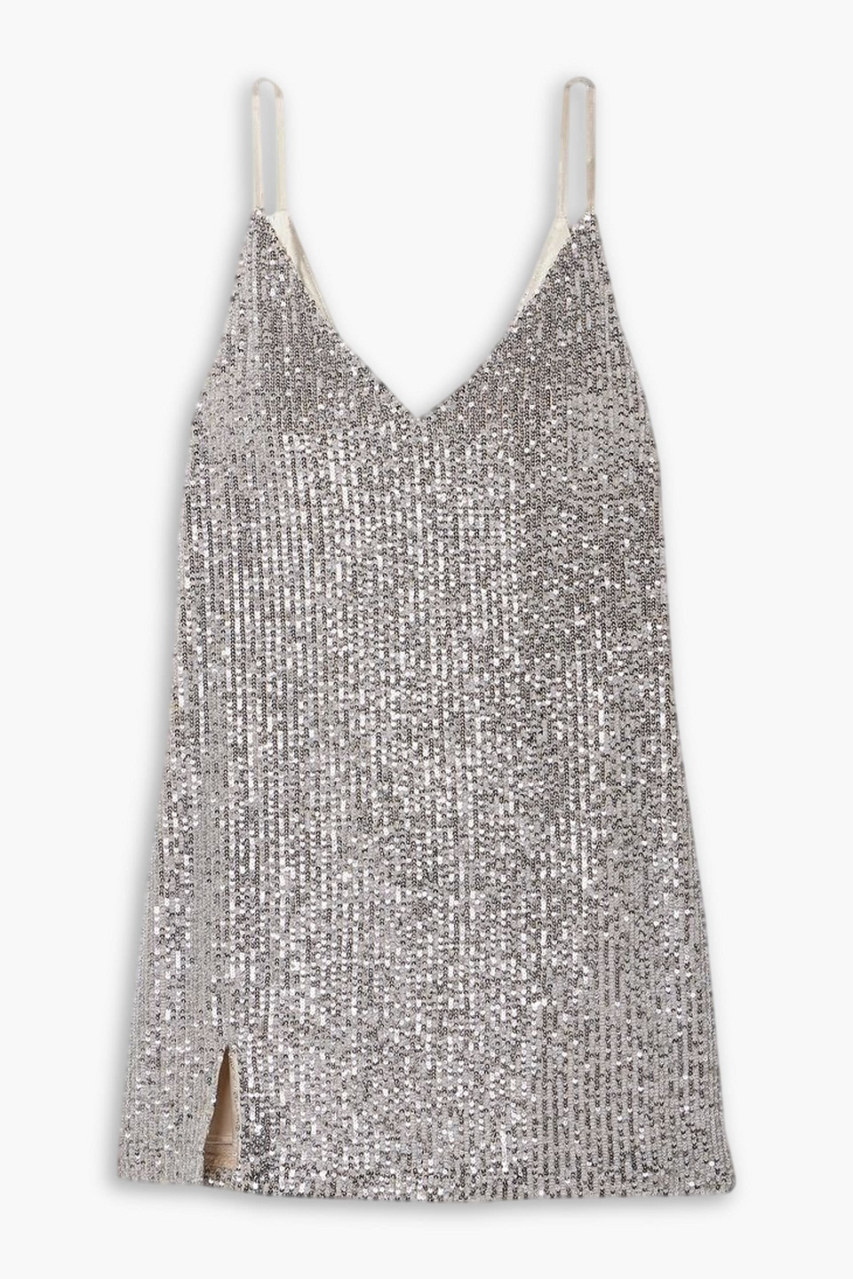 In The Mood For Love New York Sequined Tulle Mini Dress In Silver