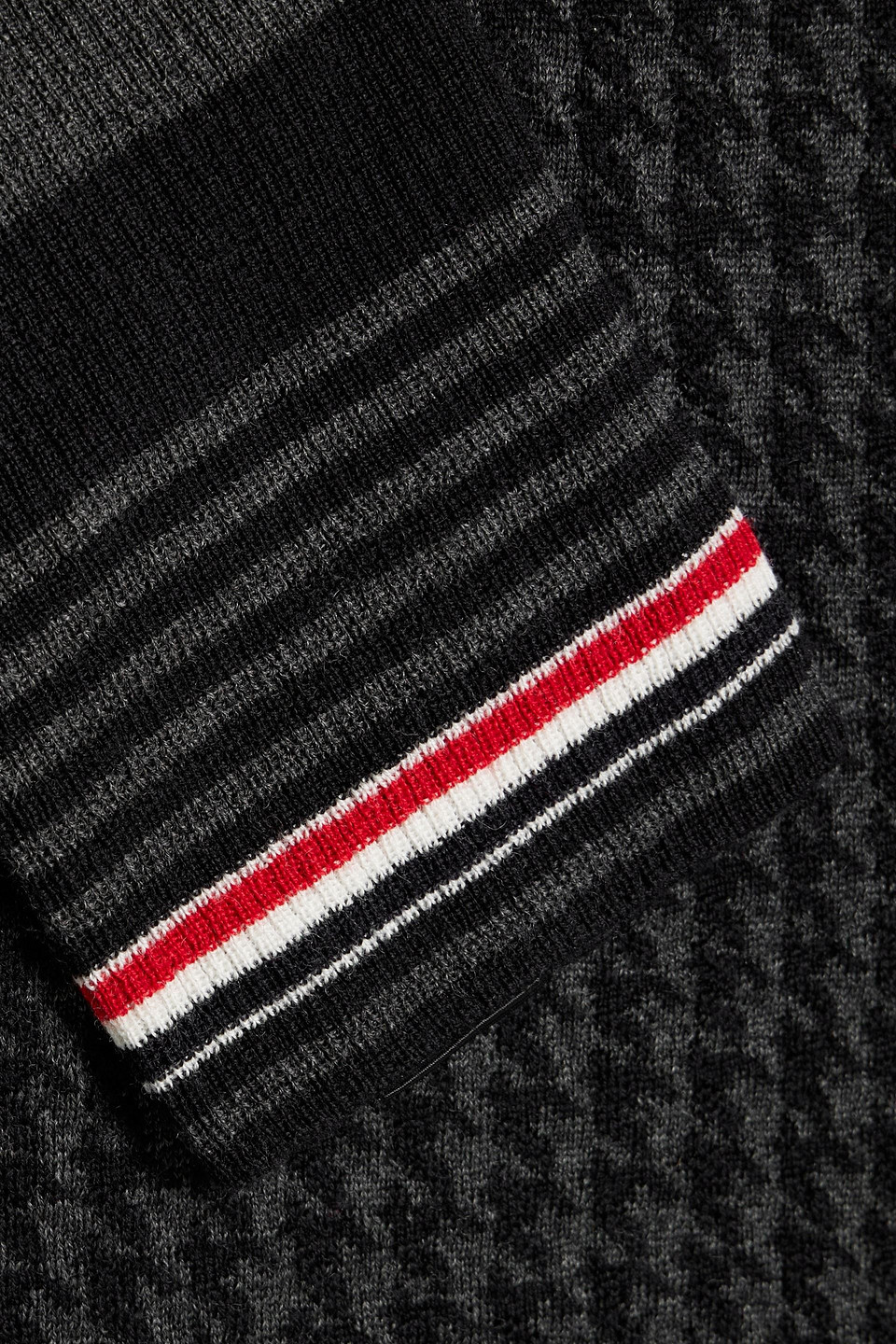 Thom Browne Houndstooth Merino Wool Turtleneck Sweater In Black