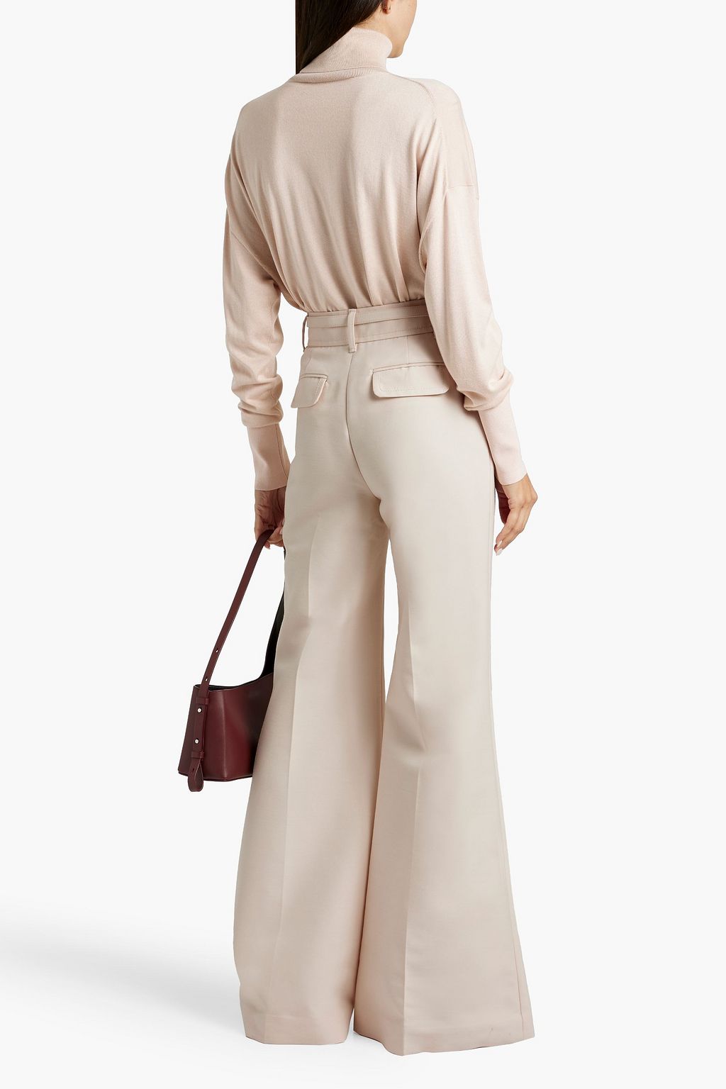ZIMMERMANN Belted wool-blend flared pants